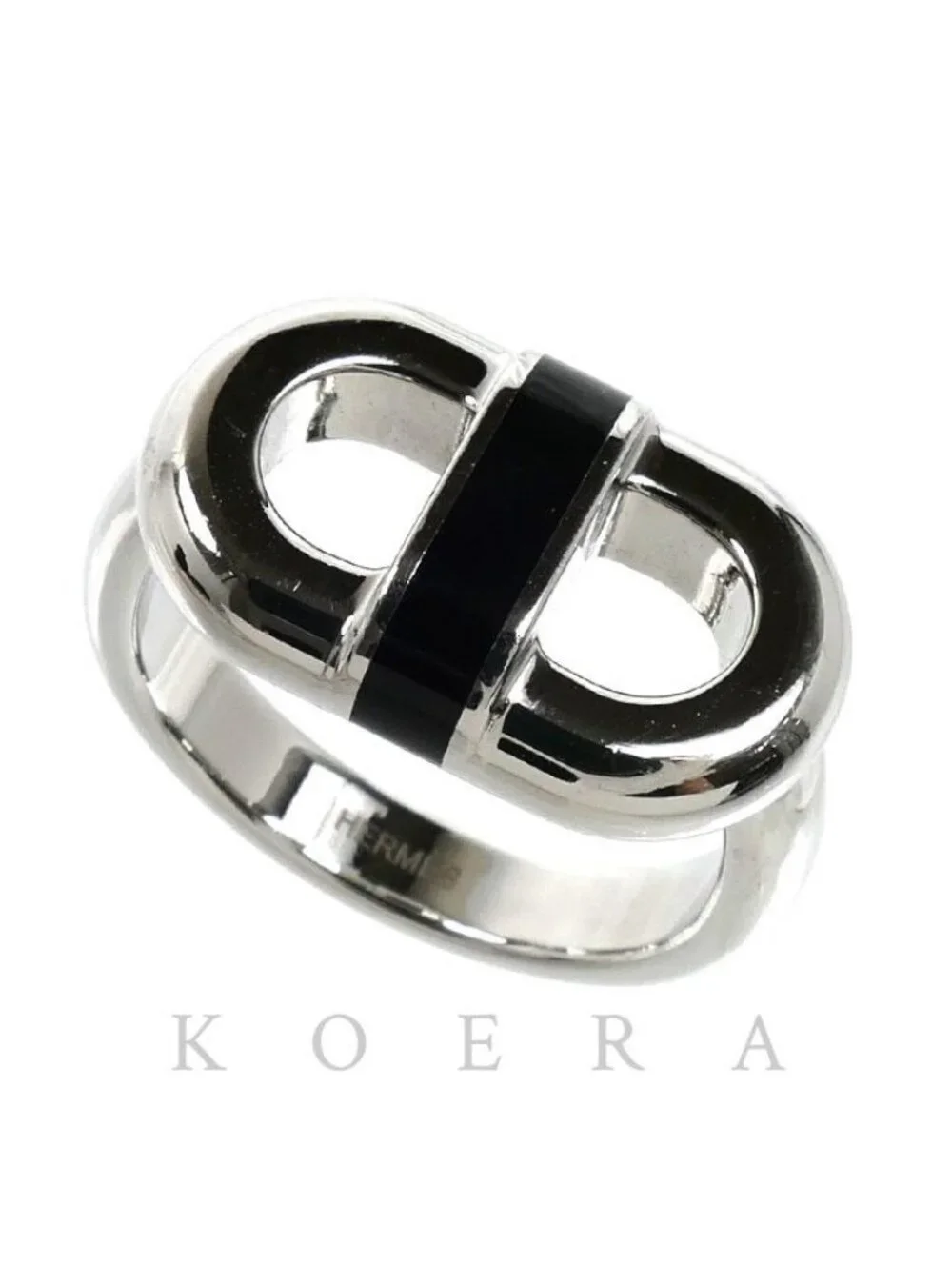 Hermes Stainless Steel Maillon Ring